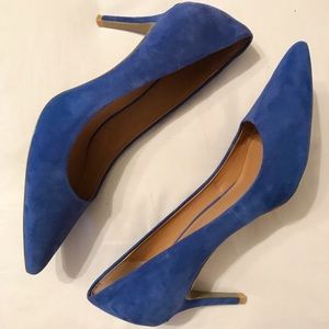Calvin Klein “Gayle” cobalt suede pumps
